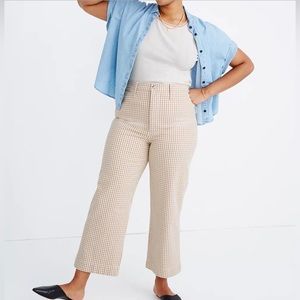 Madewell Slim Emmett Wide-Leg Pants in Gingham Check